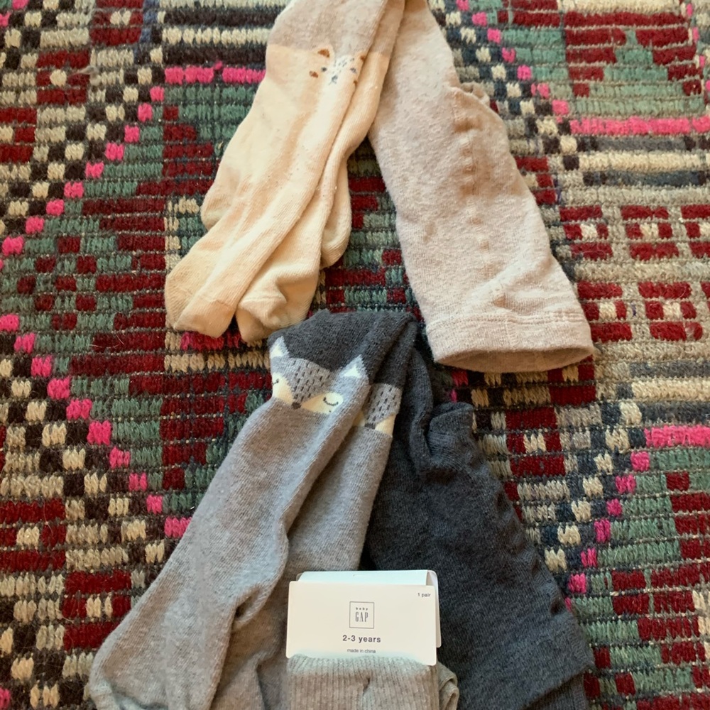 Lot of 2 Zara tights and 1 pair Gap socks